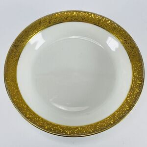 Vintage UC Limoges France Dessert Sauce Berry Bowl 5" X 1" Wide Gold Trim